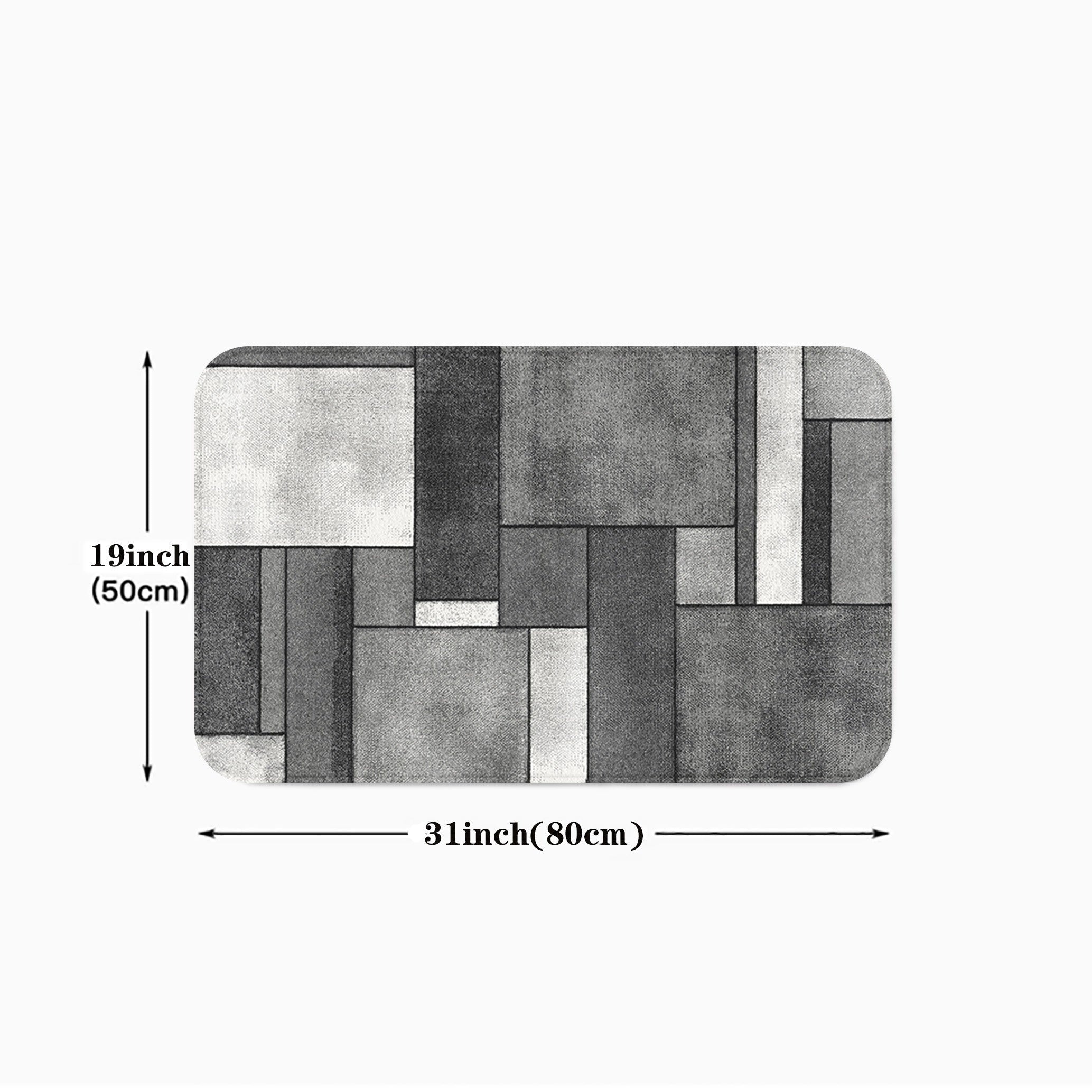 Geometric Print Kitchen Mat Non-Slip Waterproof Oil-Proof Entrance Rug