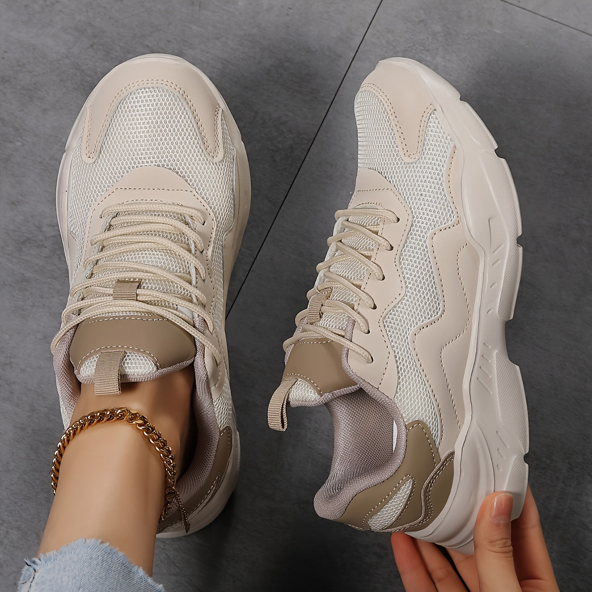 Women's Breathable Mesh Casual Sneakers Low Top Walkers EU 36-42