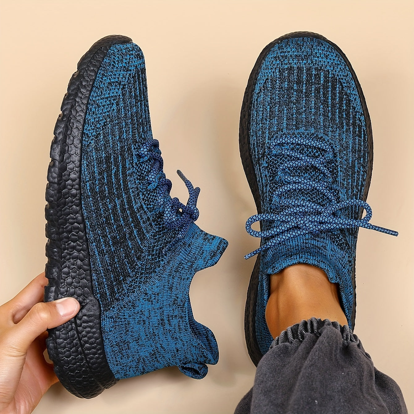 Men's Breathable Fabric Sneakers for Casual and Sports Activities