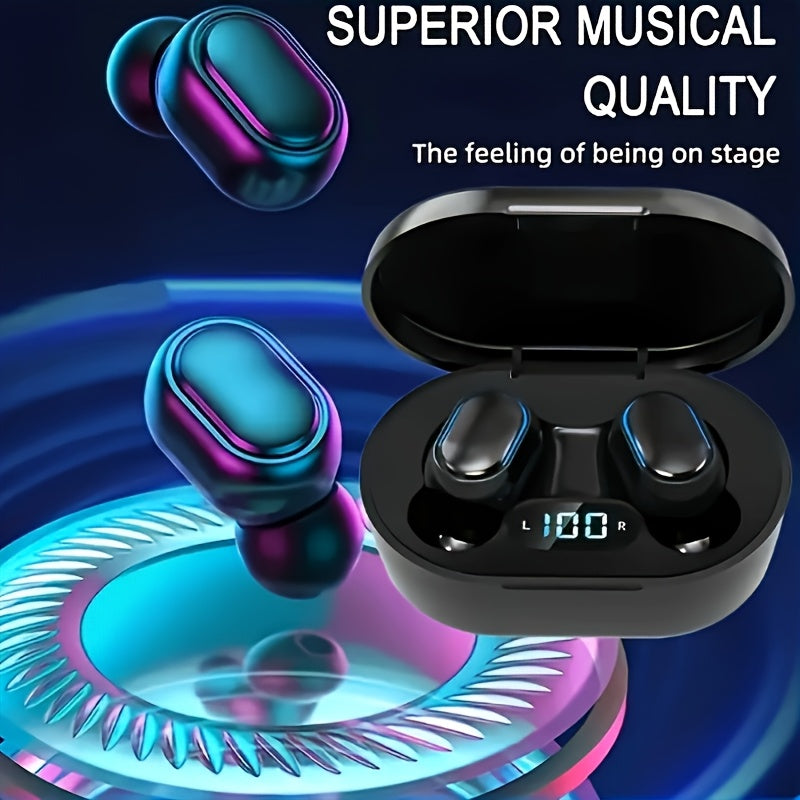 Wireless Earbuds with USB Charging Case Button Control Long Battery Life In-Ear Sports Headphones