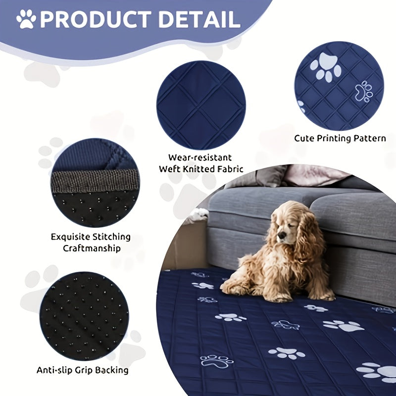 Navy Blue and Gray Reusable Dog Pee Pads Washable Absorbent Odor-Control Non-Slip for All Dog Sizes