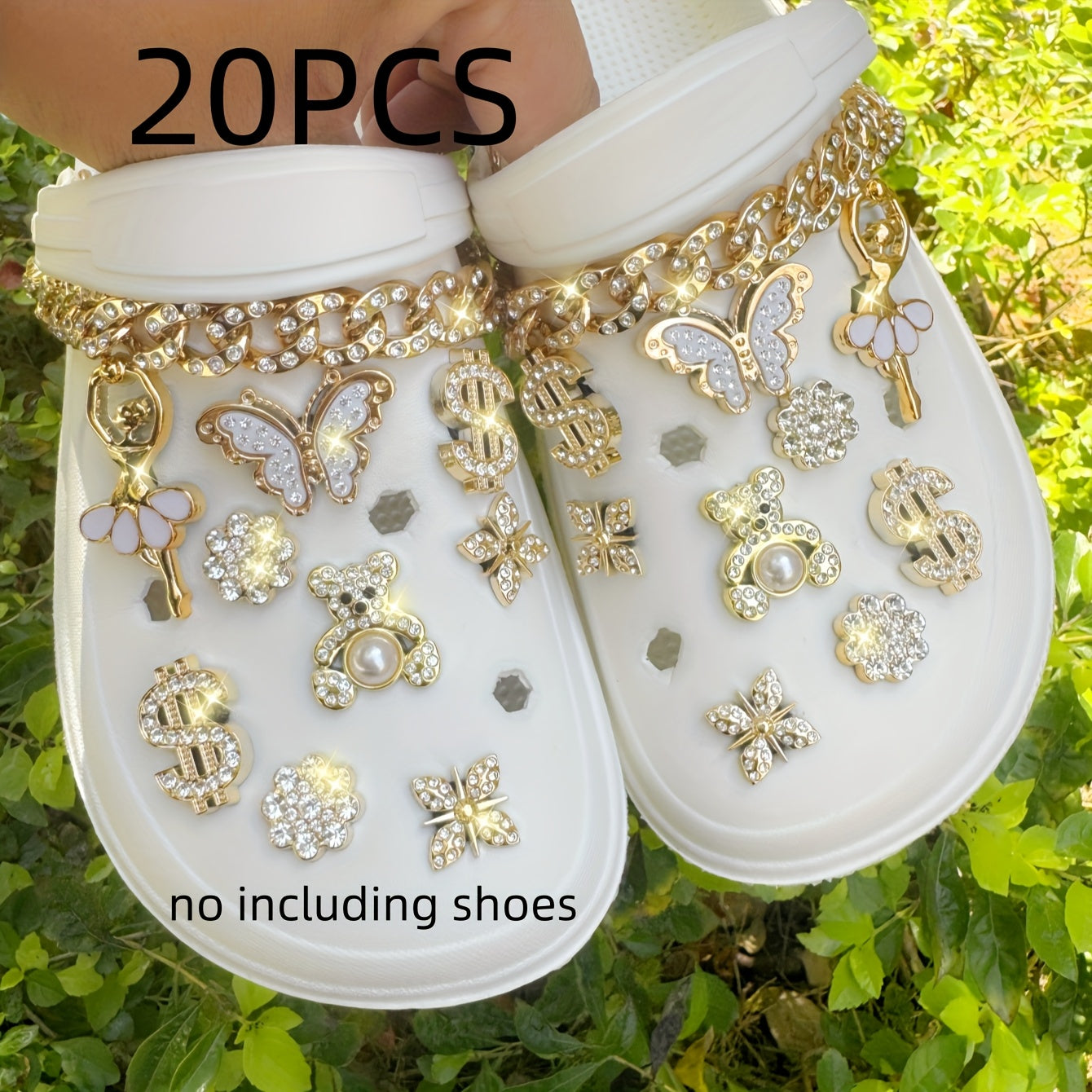 Kids Plastic Bling Shoe Charms Set Removable Animal and Insect Wing Accessories
