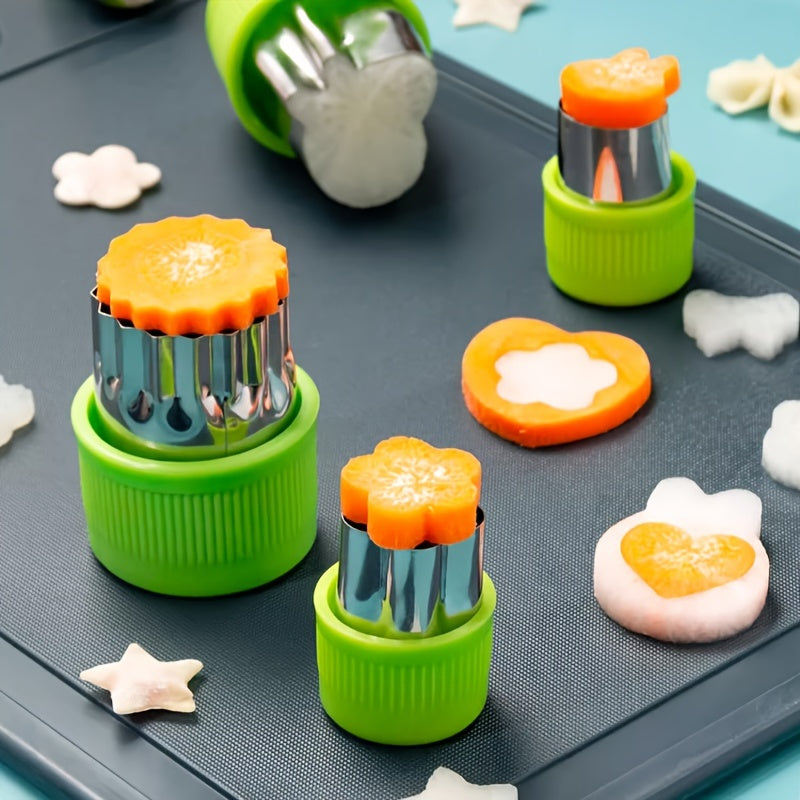 Set of 9 Stainless Steel Mini Vegetable Cutter Shapes for Baking and Food Decorating