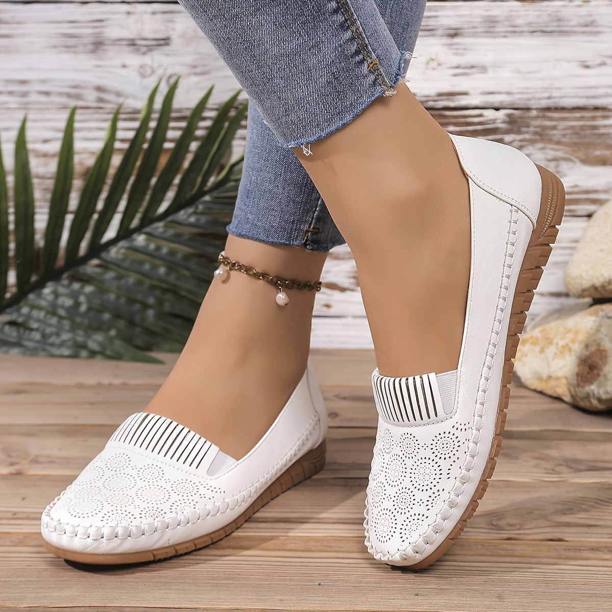 Women's Casual Slip-On Flats Faux Cover Upper Soft Fabric Lining