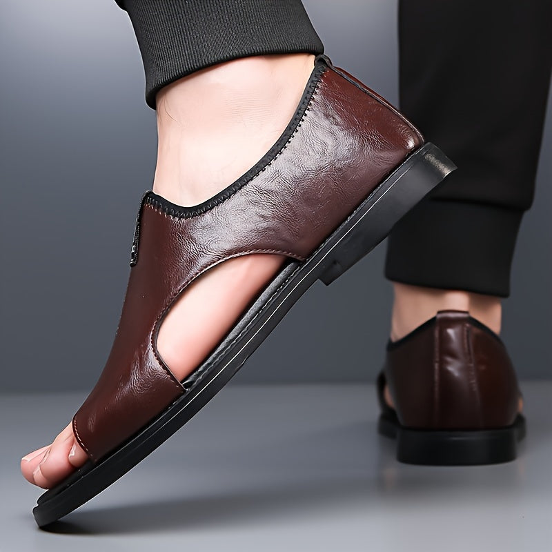 Men's Casual Slip-On Sandals Rubber Sole Solid Color Non-Slip Comfortable