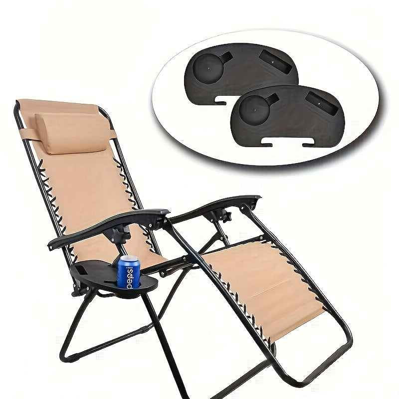 Black Zero Gravity Chair Clip Hook Tray with Cup Holder and Phone Slot