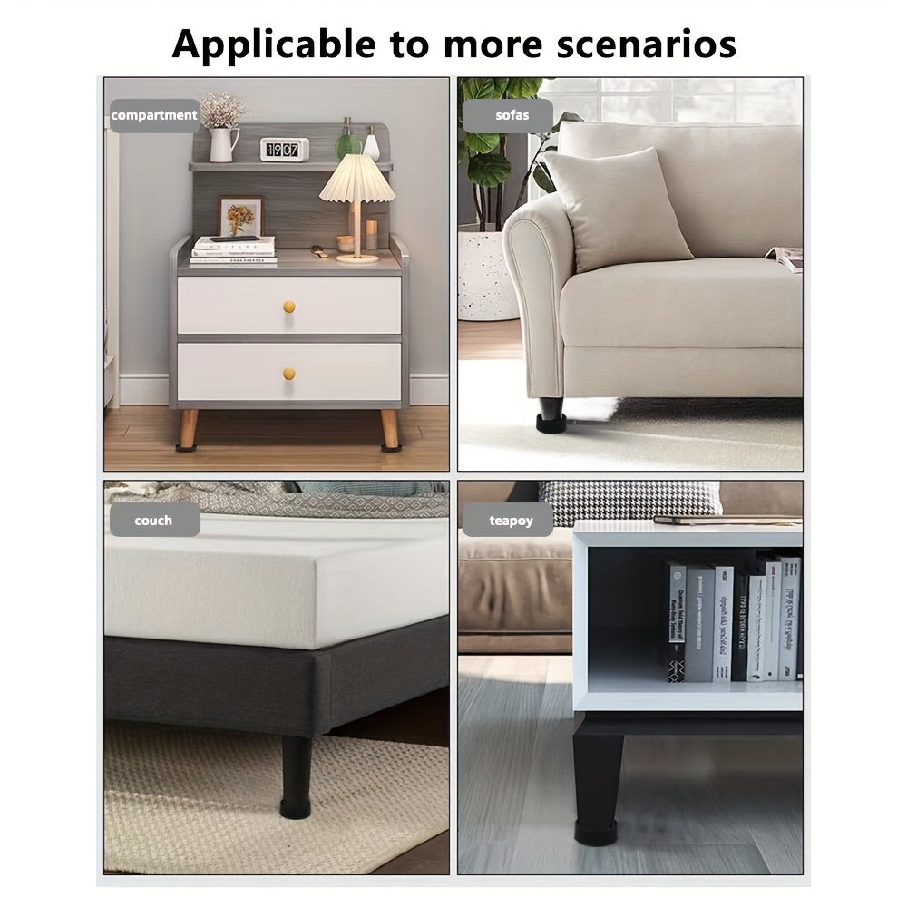 Pack de 4 protectores antideslizantes negros de 5,08 cm para patas de muebles, protectores antideslizantes para muebles