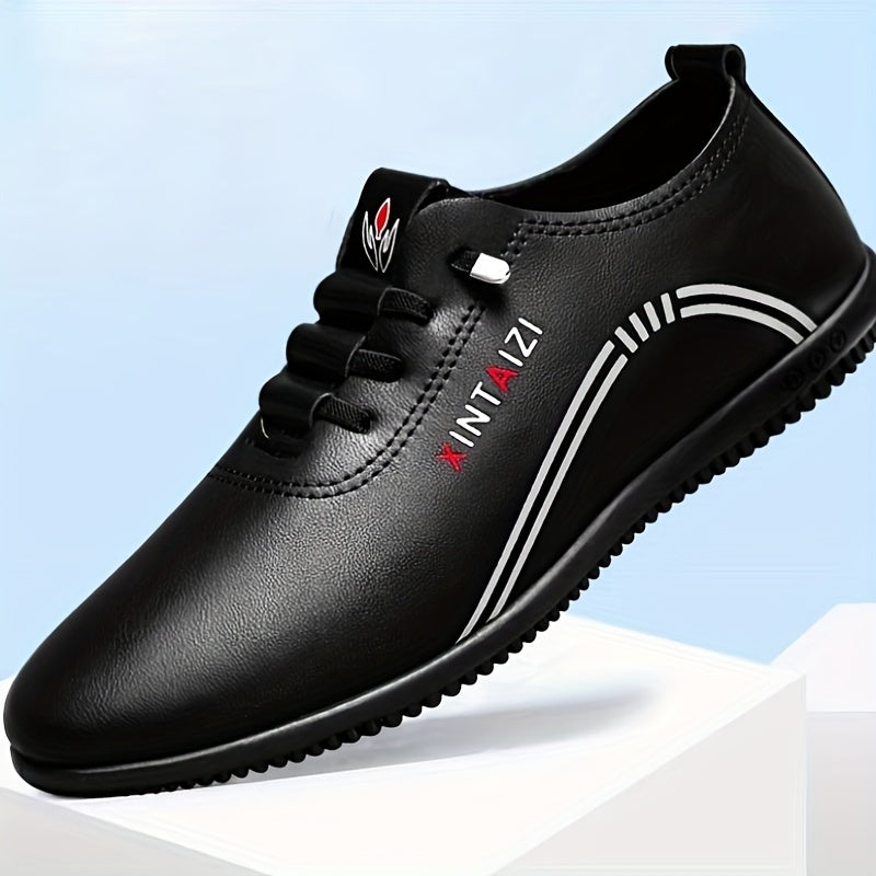 Men's Casual Leather Business Shoes for Formal Occasions Low Top Slip-On Dress Shoes