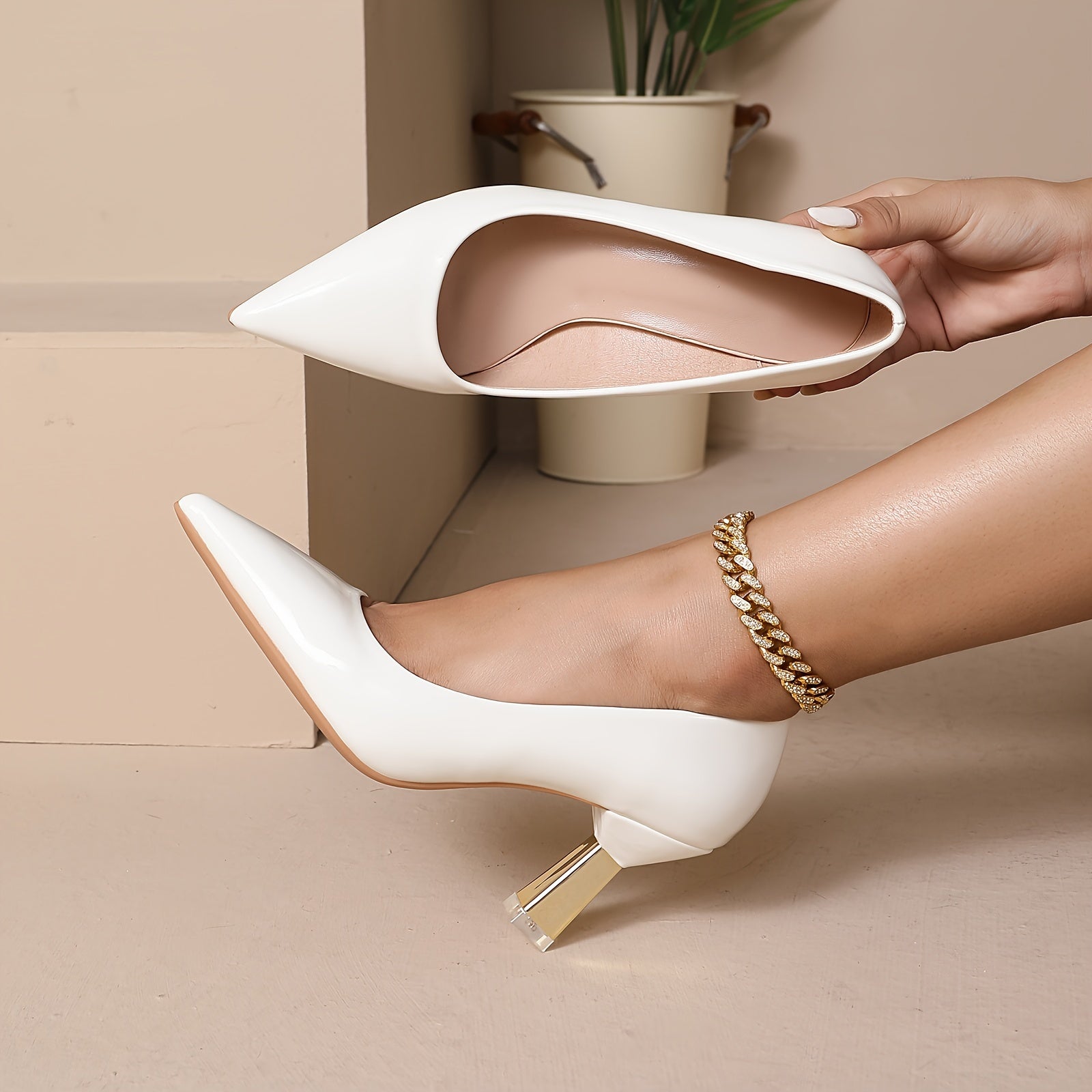 Women's Pointed Toe Thin Heel Shoes Versatile High Heels