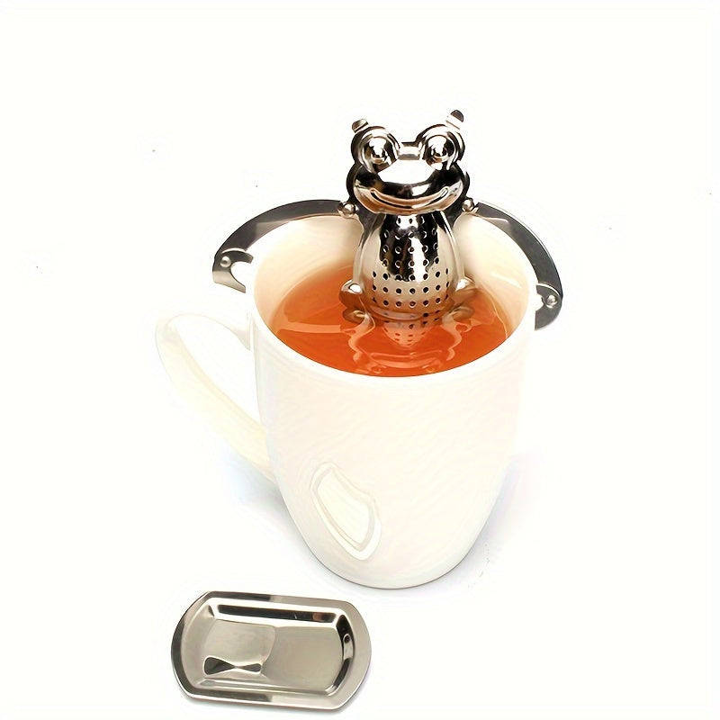 Stainless Steel Frog Prince Tea Infuser Loose Leaf Tea Filter with Chain