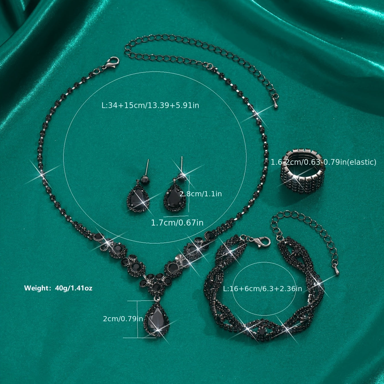 Bridal Jewelry Set in Glitter Style with Silver Plated Copper and Rhinestones Synthetic April Birthstone Necklace and Bracelet for Wedding and Special Occasions