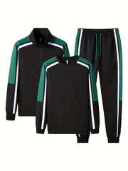 Men's Polyester 3-Piece Tracksuit Set for Gym Workout and Running