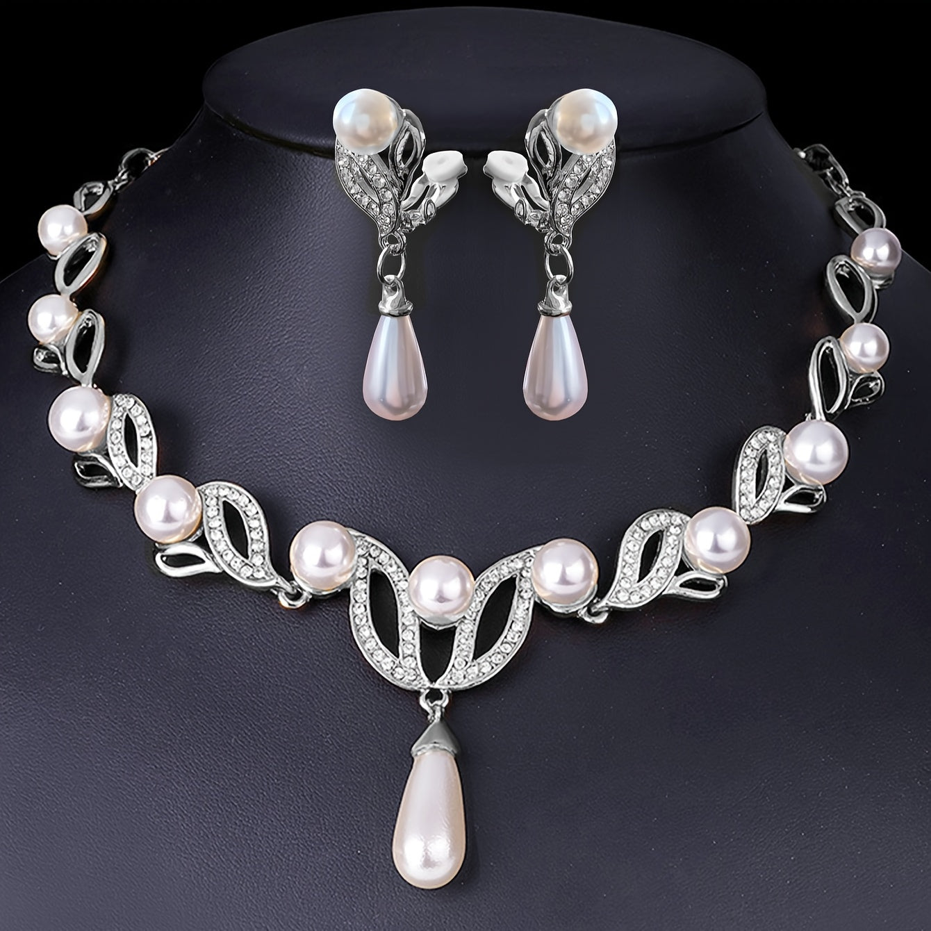 Zarif Imitatsiya Marvarid Bilaguzuk va Quloq Noshlar To'plami, To'y va Har Kun Ki Kiym uchun Mukammal, Nafis Evropa Ilhomlangan Aksessuar