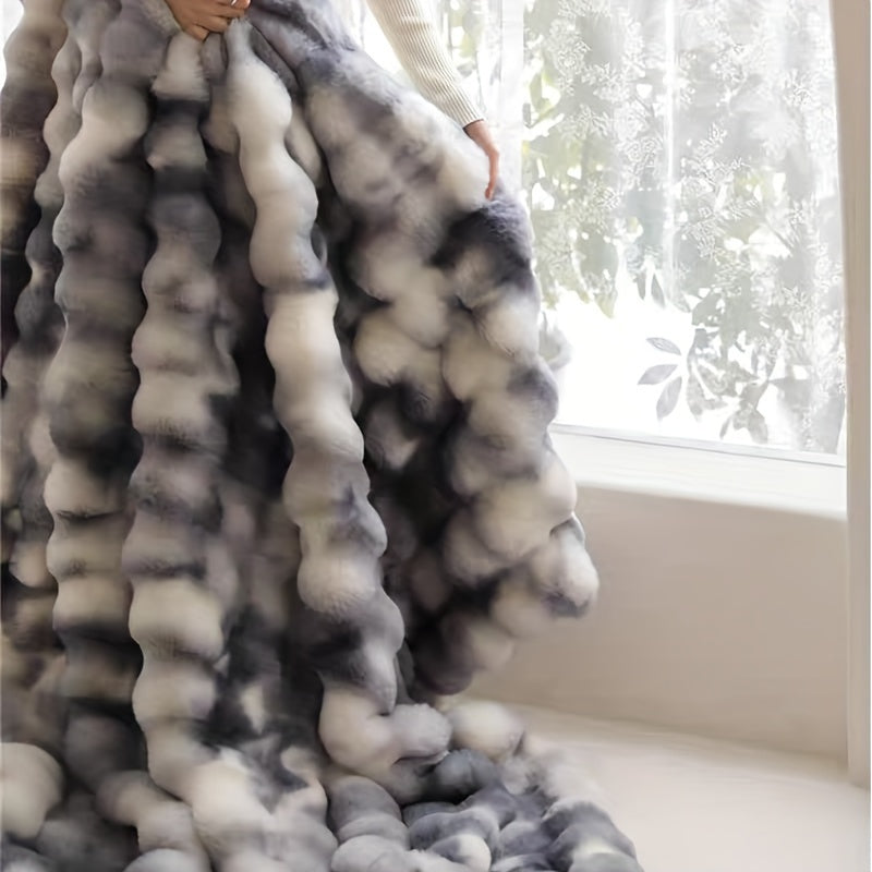 Manta de felpa de color sólido para sofá cama, sofá, camping, cobertura para siesta de cuatro estaciones