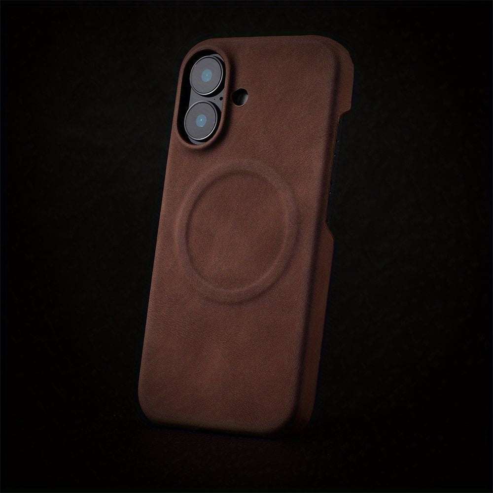 Magnetic Phone Cover for iPhone 12 Pro Max 13 14 15 16 Pro Max Wireless Faux Leather Charging