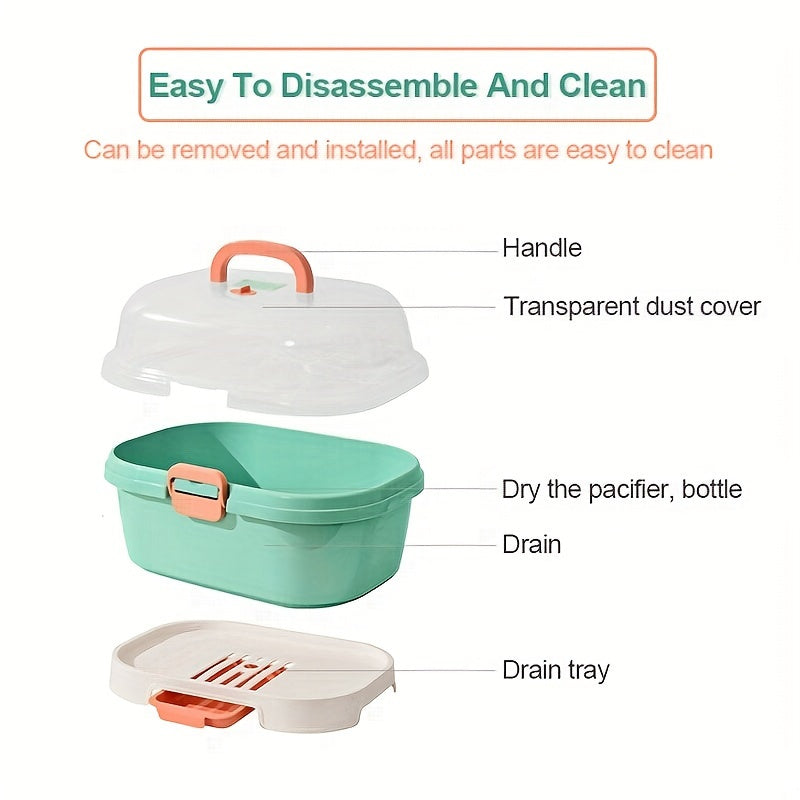 Baby Bottle Organizer with Drying Rack and Powder Container for Mess-Free Feeding