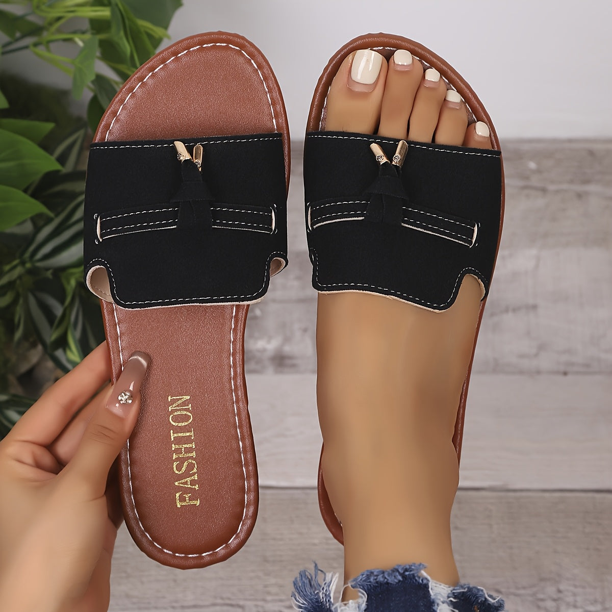 Women's Synthetic Slip-On Sandals Breathable Summer Comfort Wide Feet