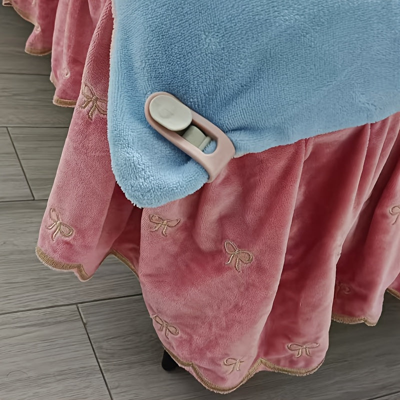 Pink Bed Sheet Clips 9 Pieces, No Needle Fasteners for Quilts and Curtains