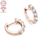 Women's Silver Earrings with Moissanite Stones 3.5mm 1.0ct Round Synthetic Jewelry