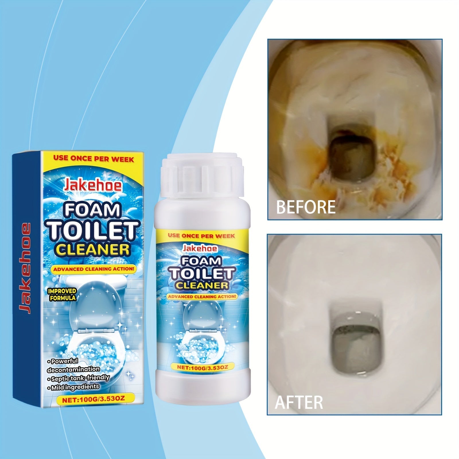 Advanced Foam Toilet Cleaner Descaling Stain & Odor Removal Deodorizer