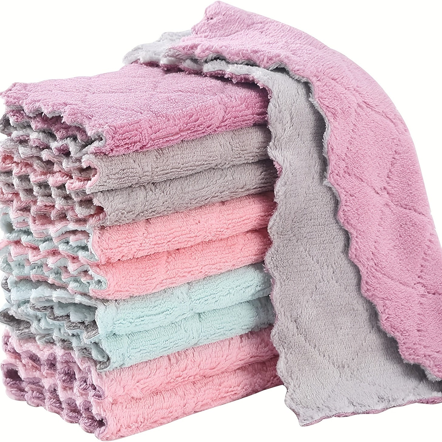 10-Piece Kitchen Towel and Dishcloth Set in Assorted Colors for Cooking and Baking