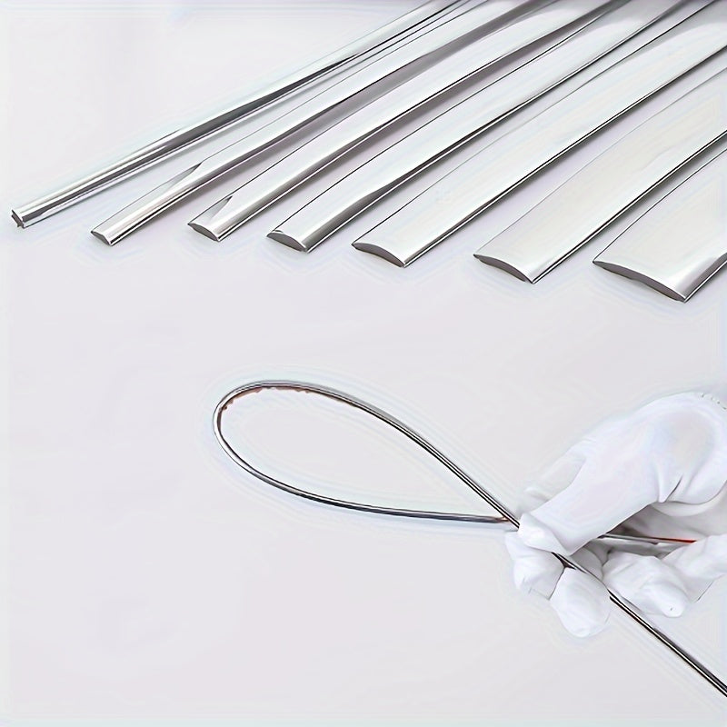 Car Exterior Chrome Plated Body Strip Bumper Door Trim 3m/118in Silver Protector