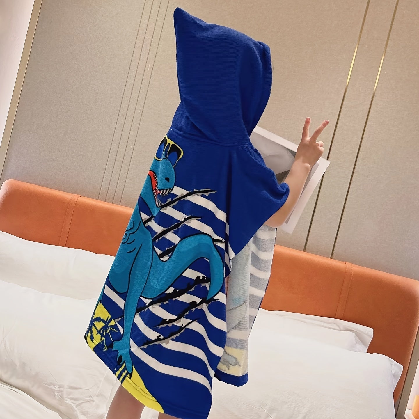 Toalla de baño para niños de microfibra con diseño de dibujos animados, de secado rápido y fácil de limpiar