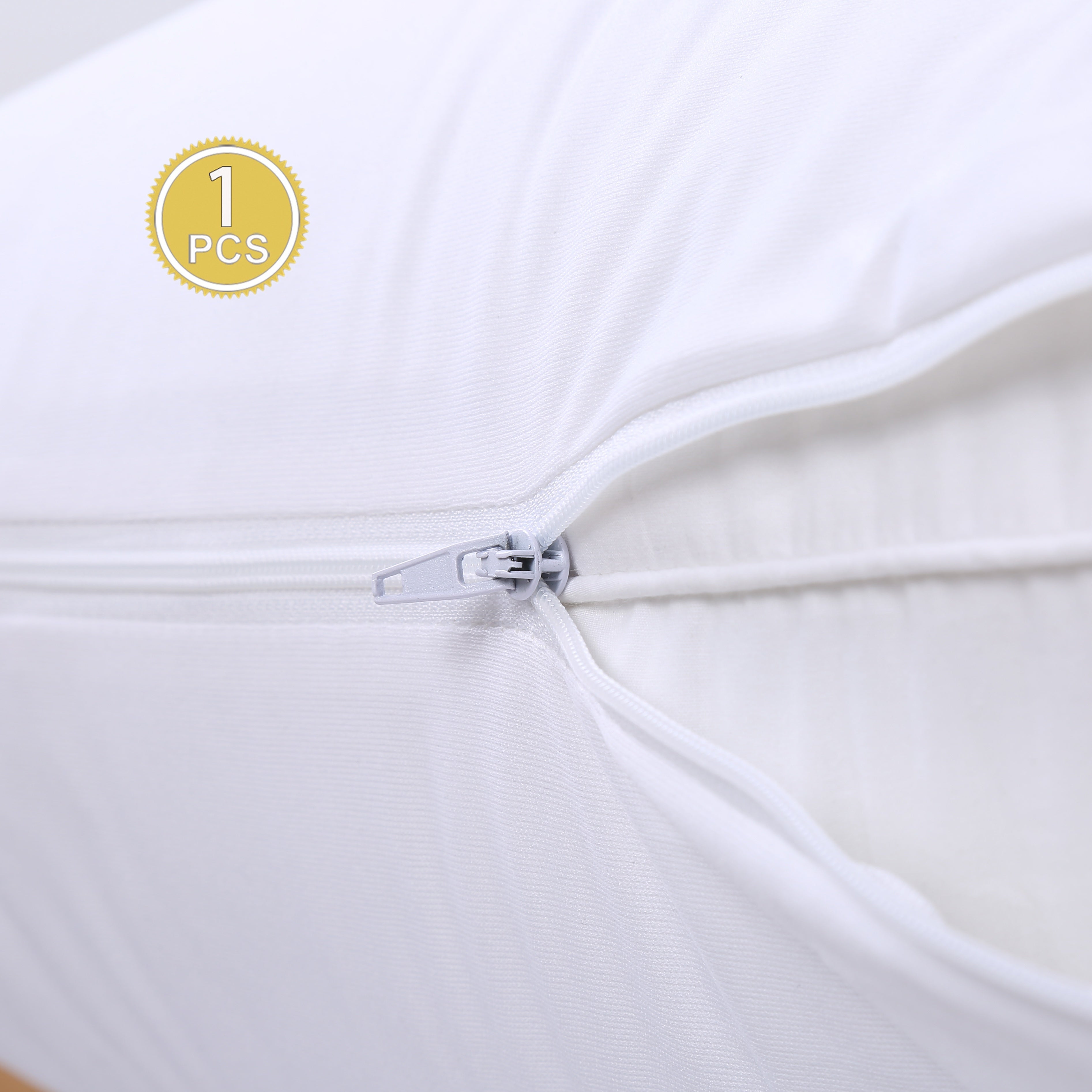 Waterproof Throw Pillow Protector with Zipper, Soft Breathable Polyester Cover