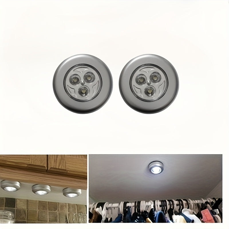 Set of 2 Modern Touch Wall Lights for Kitchen Cabinets and Closets Battery-Powered No Batteries Included