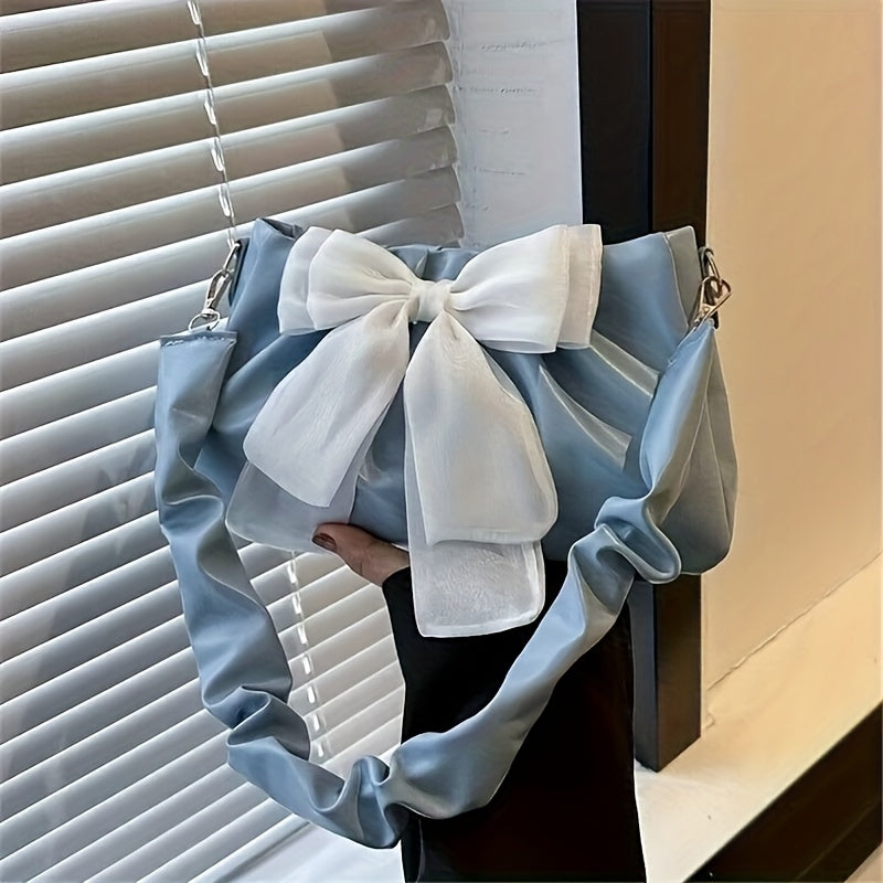 Элегантная сладкая сумка на плечо с бантом и магнитной застежкой для женщин в черном и белом