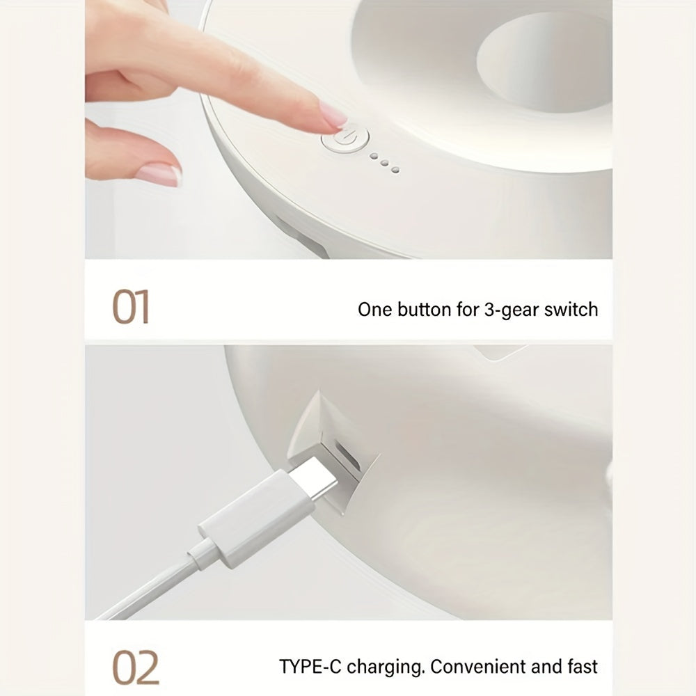 Blue Portable Foldable Fan with Rechargeable Battery for Travel Camping Office