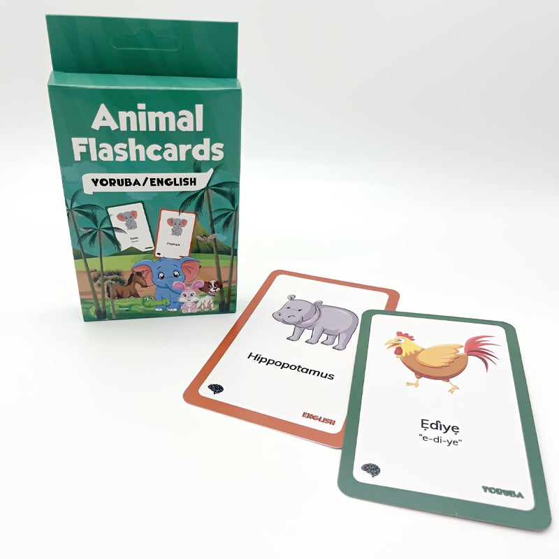 Educational French Animal Body Number Flashcards for Kids Learning in Multiple Languages