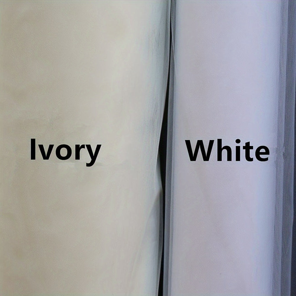 Wedding Veil Floor-Length Cathedral Lace Floral Edge Tulle Bridal Accessory