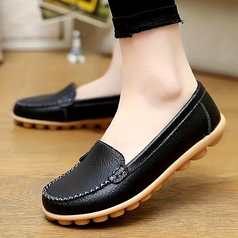 Women's Round Toe Loafers Slip-On Casual Shoes Lightweight Comfort