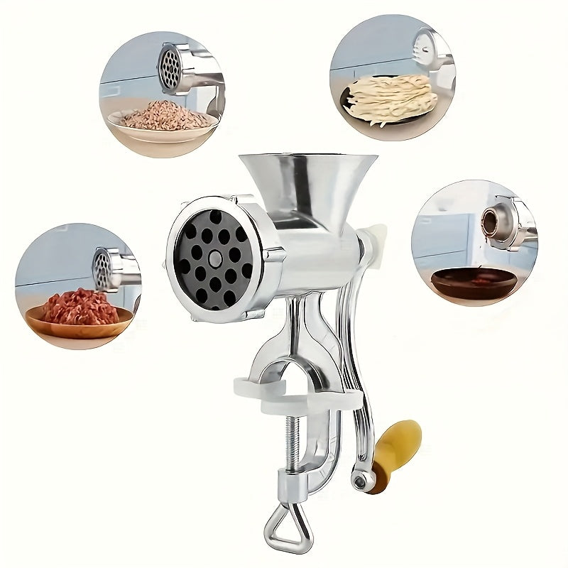 Molino de carne manual con abrazaderas para mesa, aluminio, de mano, para carne y verduras