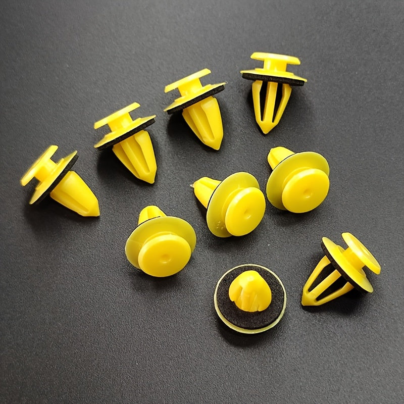 50 Pcs Yellow Plastic Trim Fixtures for Cars and Trucks Durable Decor