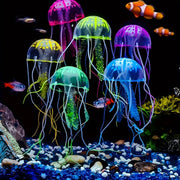 3pcs or 6pcs Luminous Silicone Jellyfish Aquarium Decor Artificial Glowing Fish Tank Ornaments