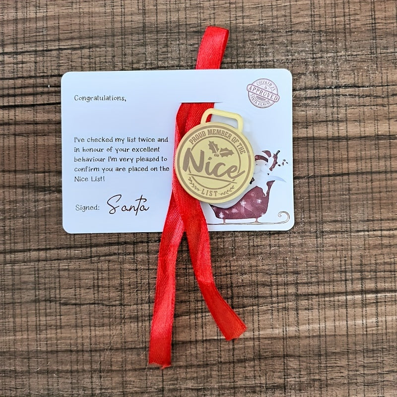 Acrylic Christmas Decoration Medal with Greeting Card No Electricity Needed