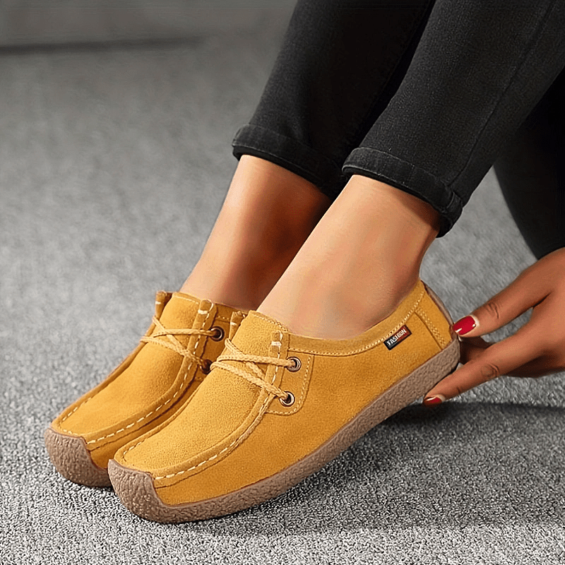 Women's Solid Color Lace Up Round Toe Low-Top Non-slip Shoes