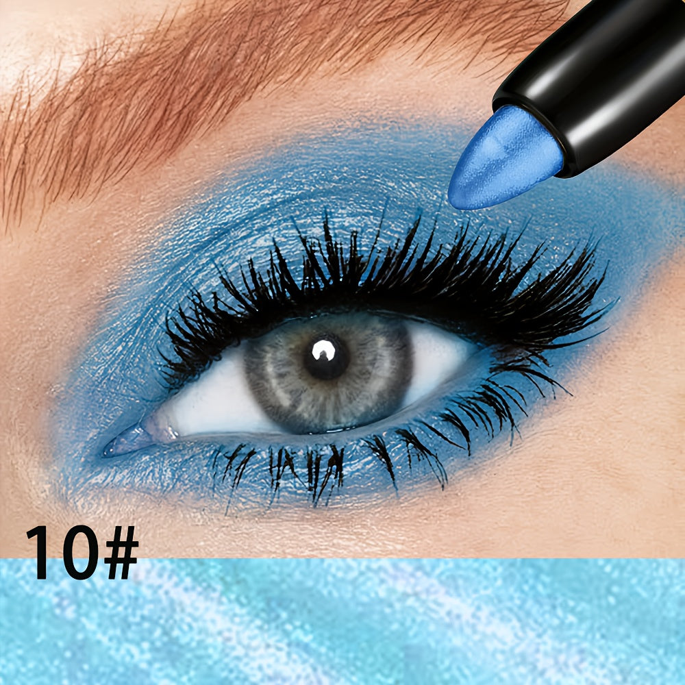 Women 15-Color Eyeshadow Stick Set Waterproof Glitter Shimmer Dual-Ended