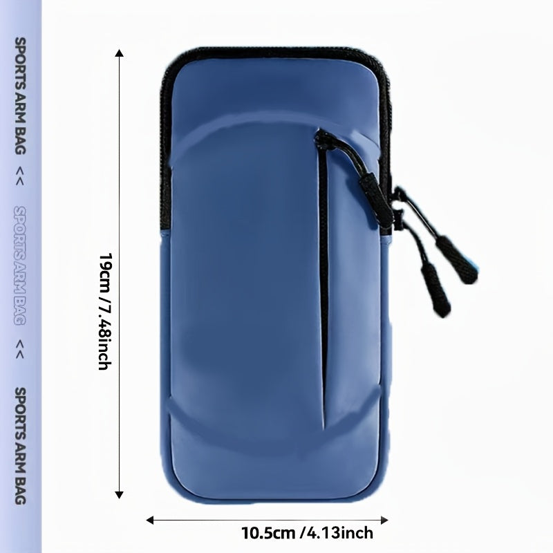 Waterproof Arm Phone Bag Polyester Fiber Zipper Closure for Running Hiking Fitness Adjustable Wristband Mobile Pouch