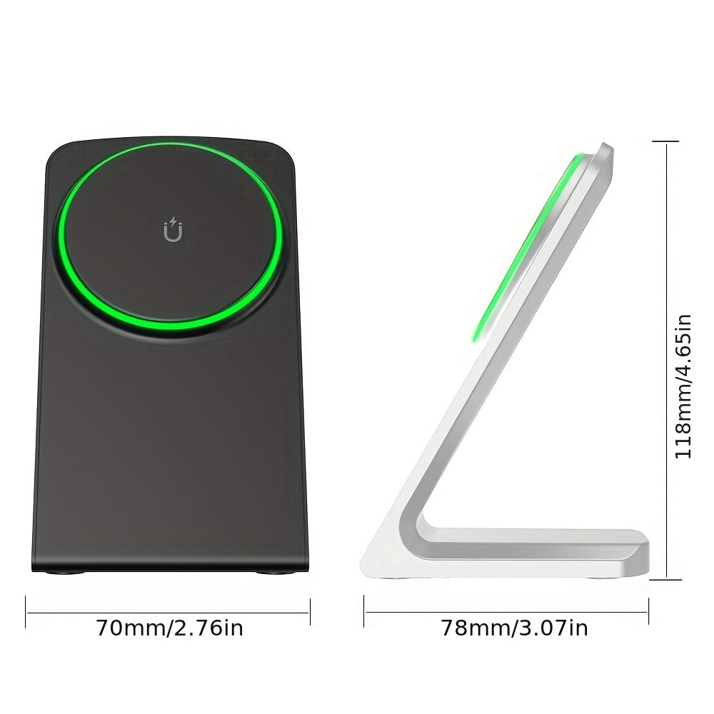 Soporte de cargador inalámbrico magnético de 15W para iPhone 16 Pro Max/15 Plus/14/13/12 Mini Negro