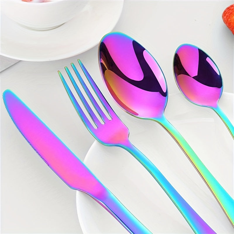 24-Piece Stainless Steel Tableware Set for 6 Dishwasher Safe Mirror Polished Utensils