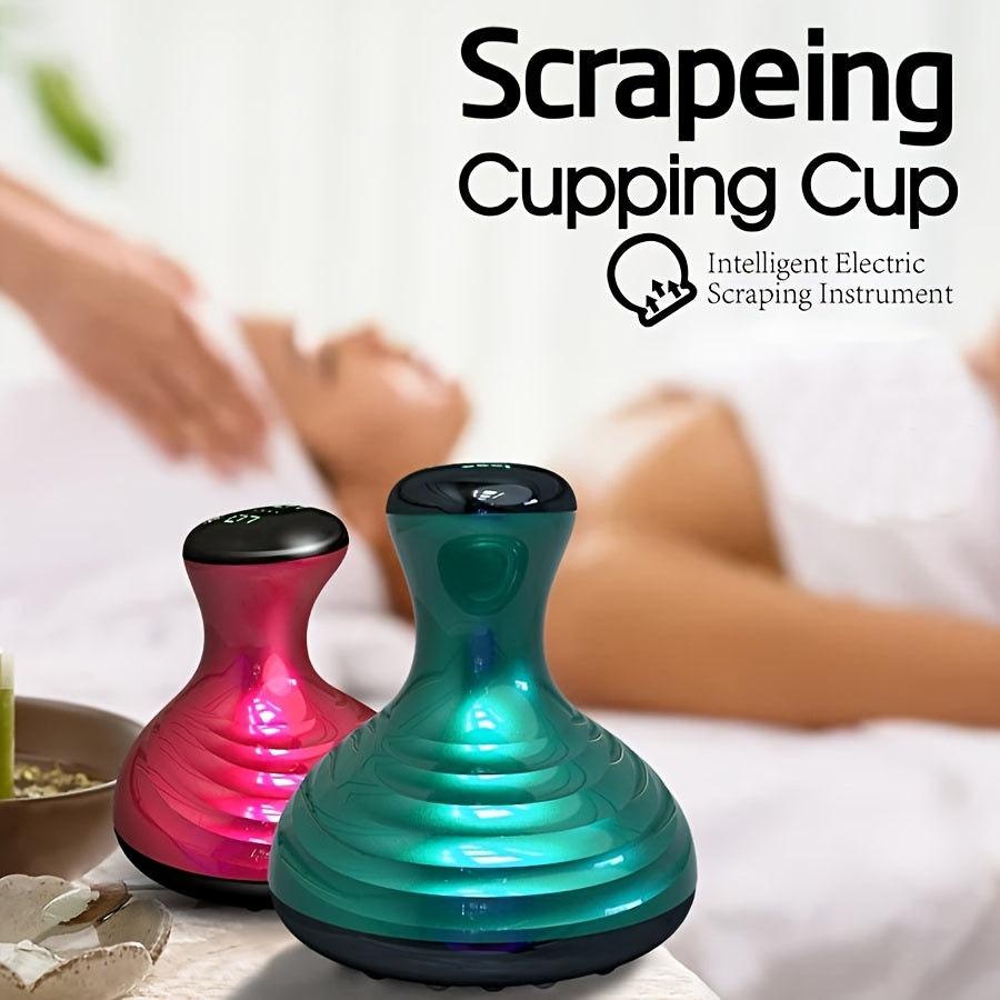 Rechargeable Electric Cupping Massager with Heat Vacuum Suction in Pink Teal Dark Green