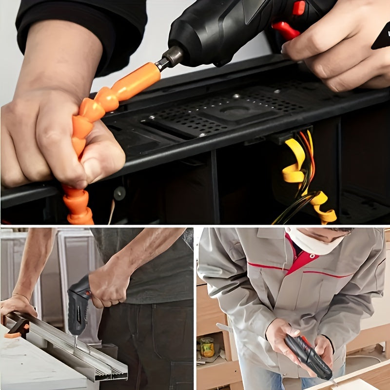 48pcs Cordless Electric Screwdriver Kit USB Rechargeable Handheld Drill Steel for DIY Home Repair