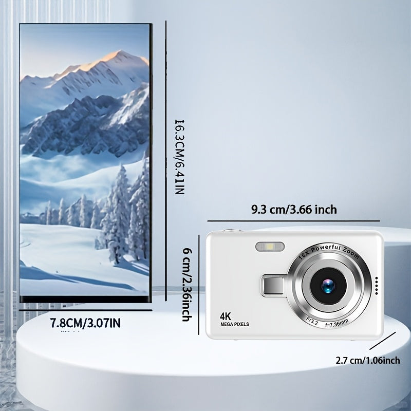 Cámara digital de alta definición con pantalla LCD, enfoque automático, fácil de usar para fotos y videos, con tarjeta de memoria opcional de 32G