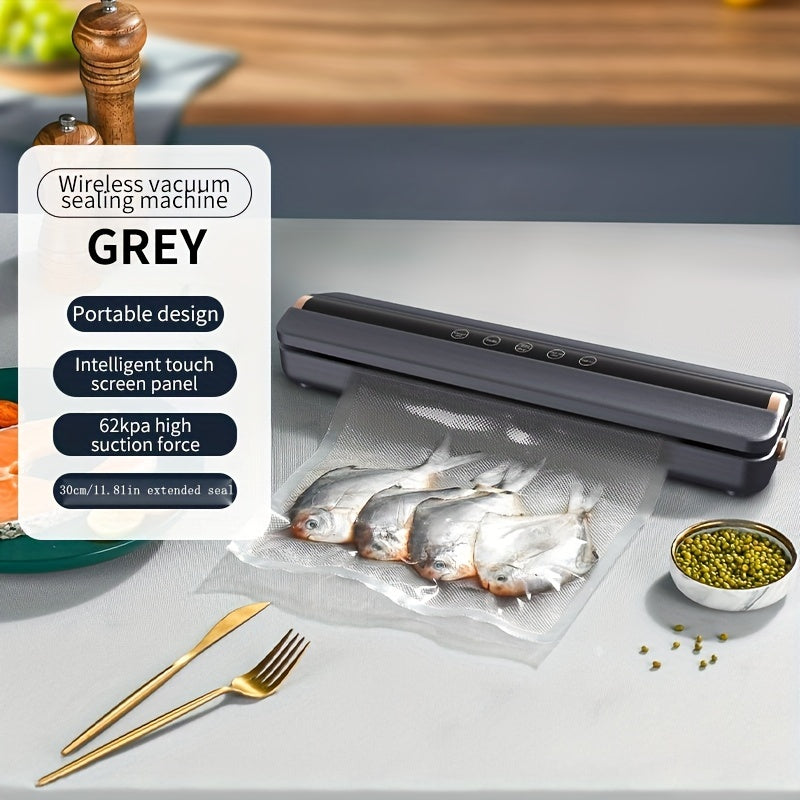 Automatic food vacuum sealer with USB rechargeable lithium battery for freshness preservation