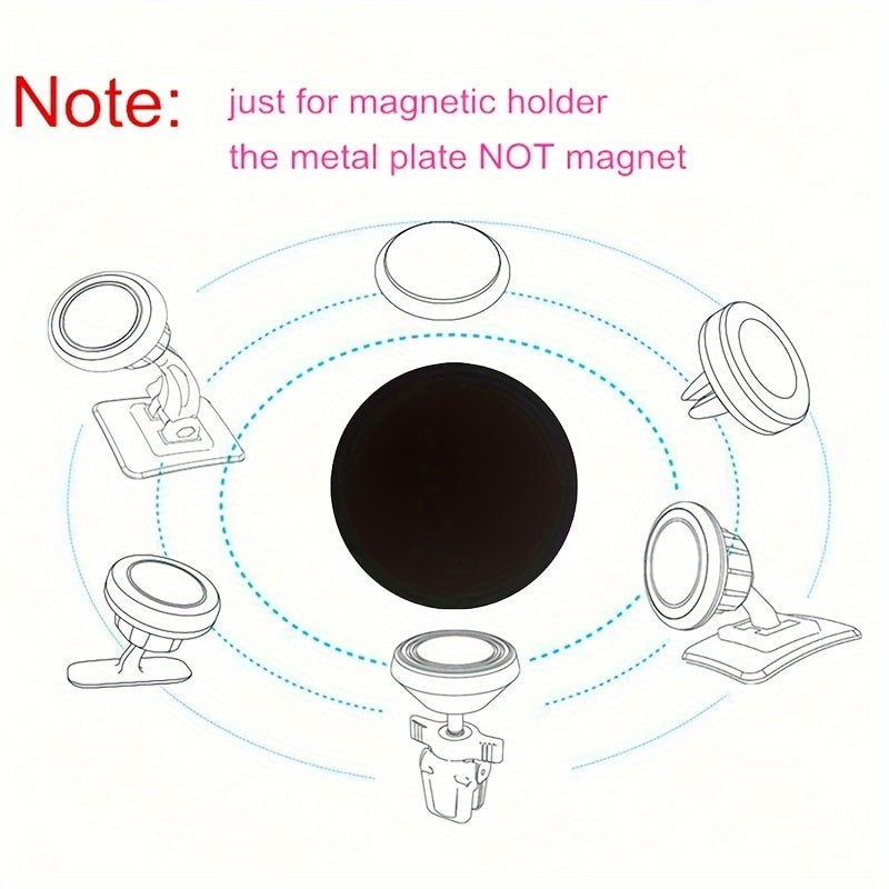 Telefon paneli uchun 5 ta qismlik magnitli avtomobil o'rnatish uchun dumaloq patch to'plami