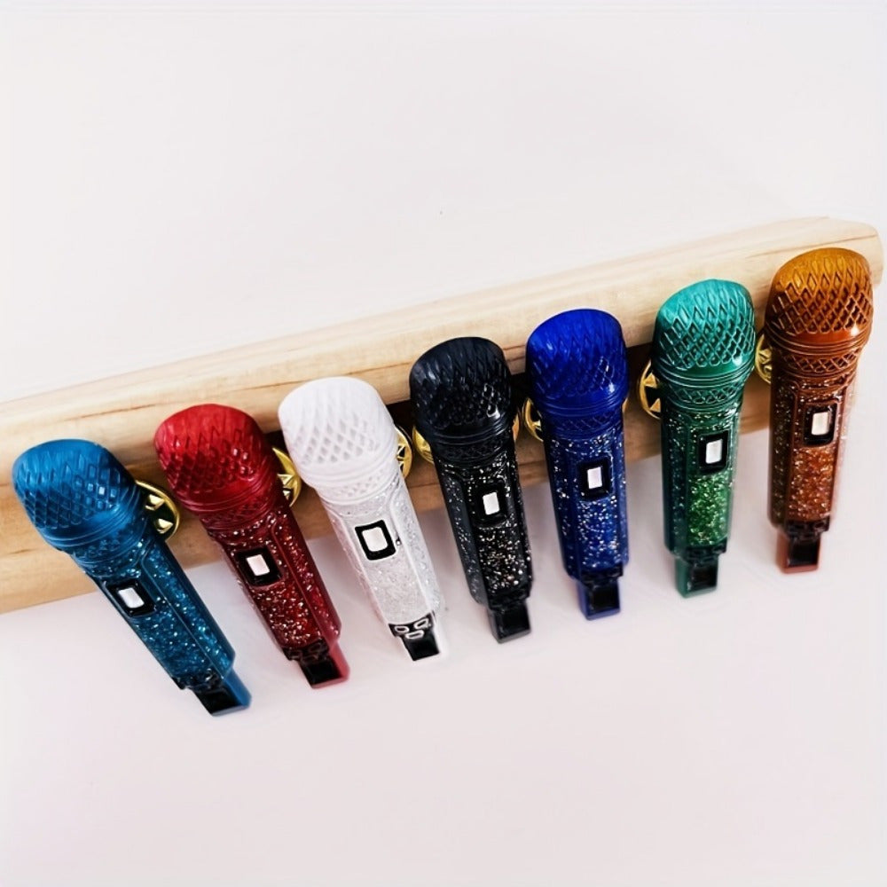 3D Microphone Brooch Pin Alloy Metal K-Pop Inspired Jewelry for Parties and Collectors