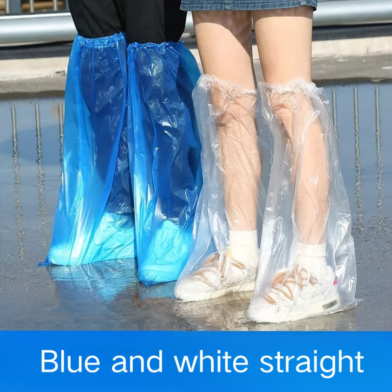 10-Pack Waterproof Plastic Shoe Covers Disposable Dustproof Non-Slip Outdoor Protection